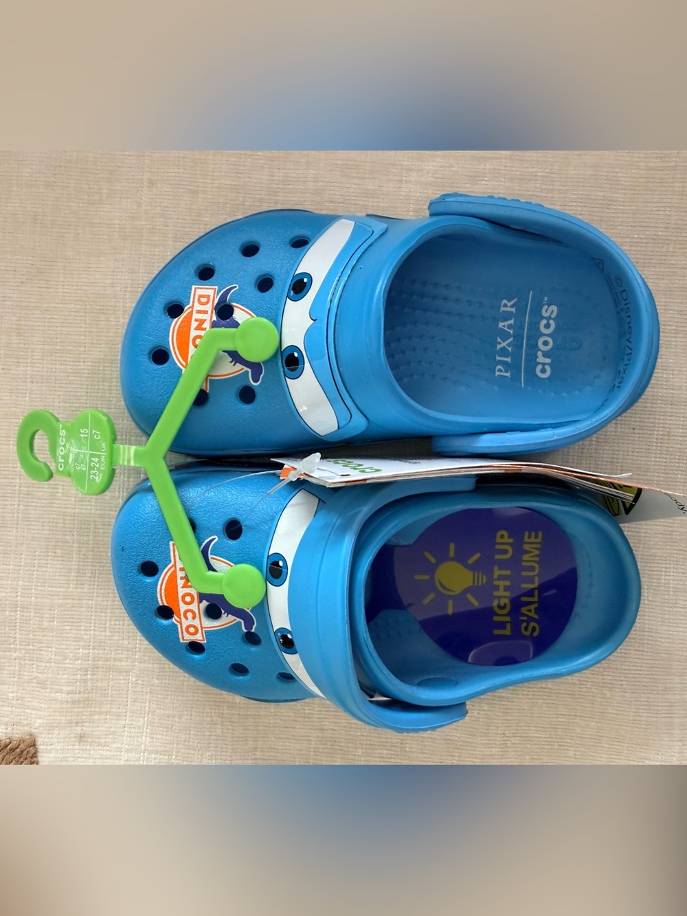 CROCS Blue Dinoco Lighting McQueen Light-Up Clogs